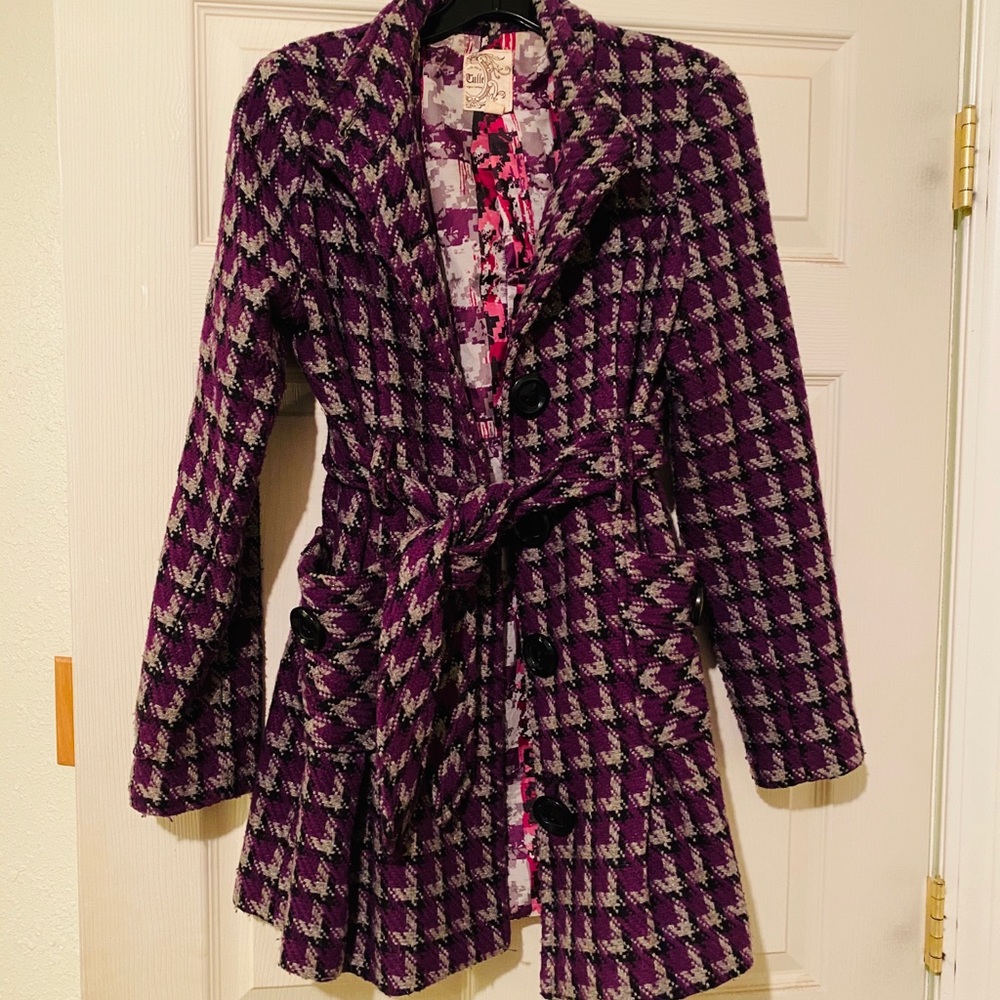 Tulle Plaid Peacoat